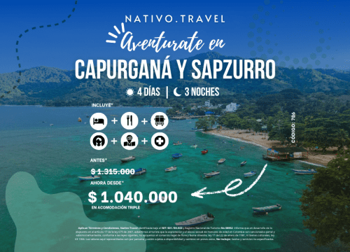 Conoce Capurganá y sal de excursión a Sapzurro 4 Días 3 Noches