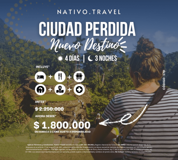 The Lost City desde Santa Marta, 4 Días 3 Noches